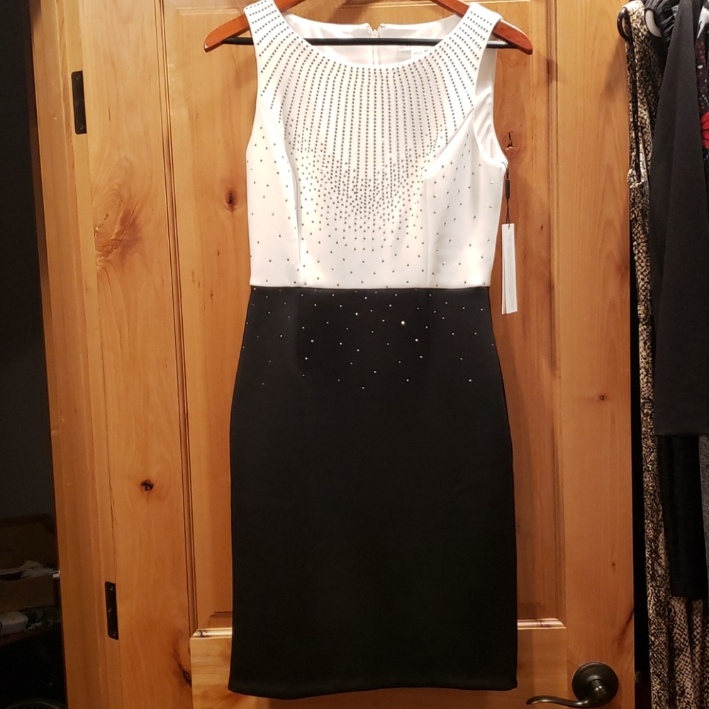 Calvin Klein Embellished Colorblock Sheath Dress